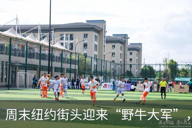周末纽约街头迎来“野牛大军”，三人一牛别有一番风味